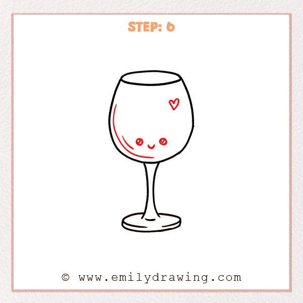 how to draw a wine glass - Step 6